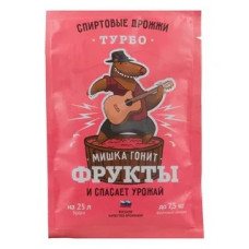 Спиртовые турбо дрожжи Мишка гонит "Фрукты"